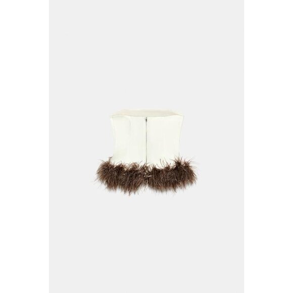 ZARA FEATHER BANDEAU TOP - Picture 7 of 8